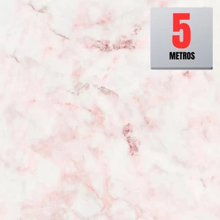 Papel de Parede Mármore Rosê Premium Rolo 5m x 45cm Adesivo Autocolante Marmore Rosa