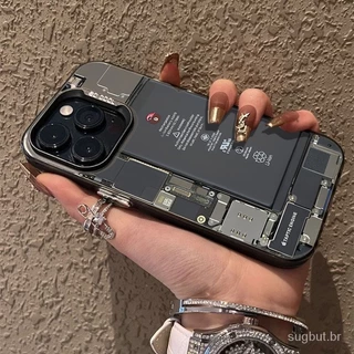 Aparência de bateria criativa A placa de circuito da capa da Apple é adequada para iPhone 15promax 14promax 13promax 11promax xr xsmax 7plus 8plus 13pro 14pro 11pro 12pro caixa anti-queda