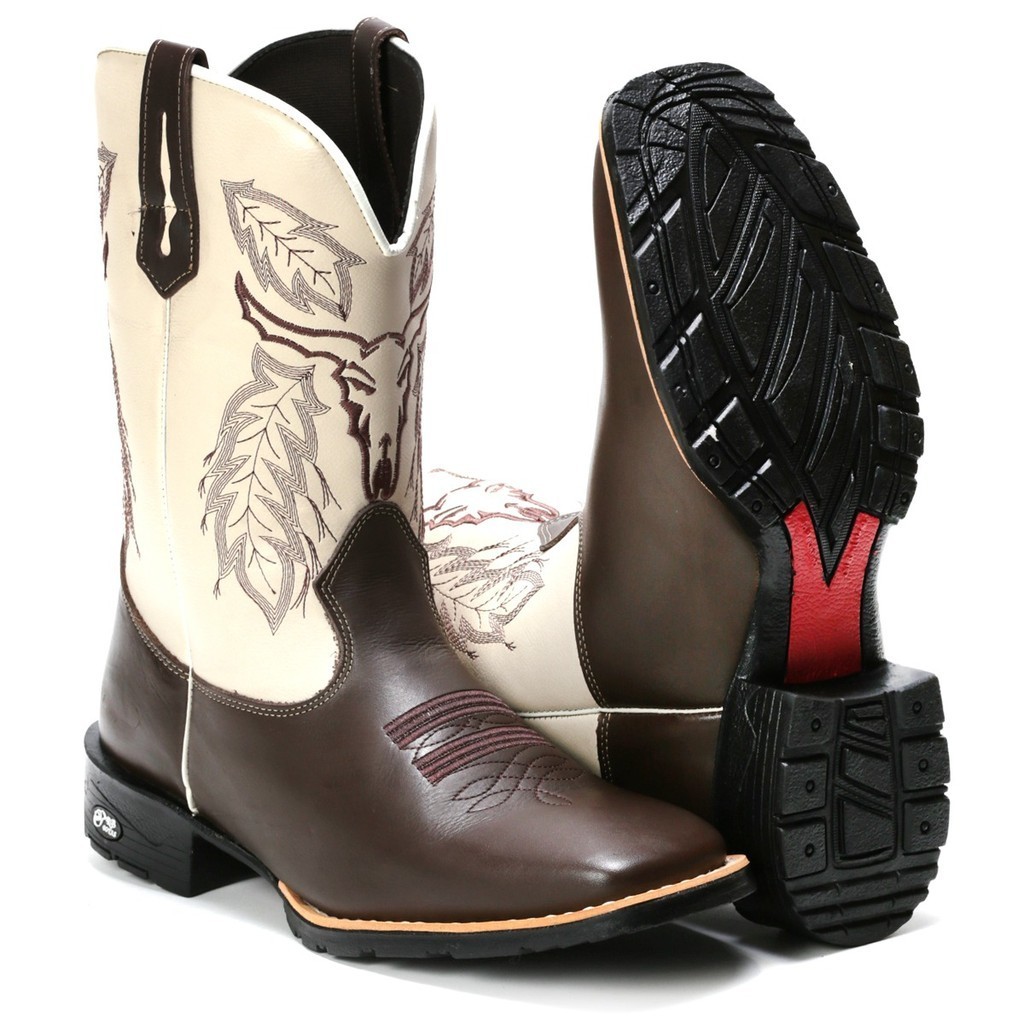 BOTAS TEXANAS MASCULINA COUTRY BICO QUADRADO RODEIO | Shopee Brasil