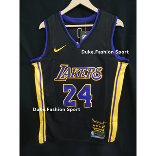 Camisa NBA Los Angeles Lakers 24 Kobe Bryant Jersey Casal Baking Baju Sukan Lakers Lendária Estrela Kobe Camisa Bordada