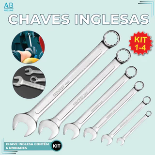 Kit 24 Peças Chave Combinada Profissional Aço Especial Cromada 6mm até 13mm cor prata