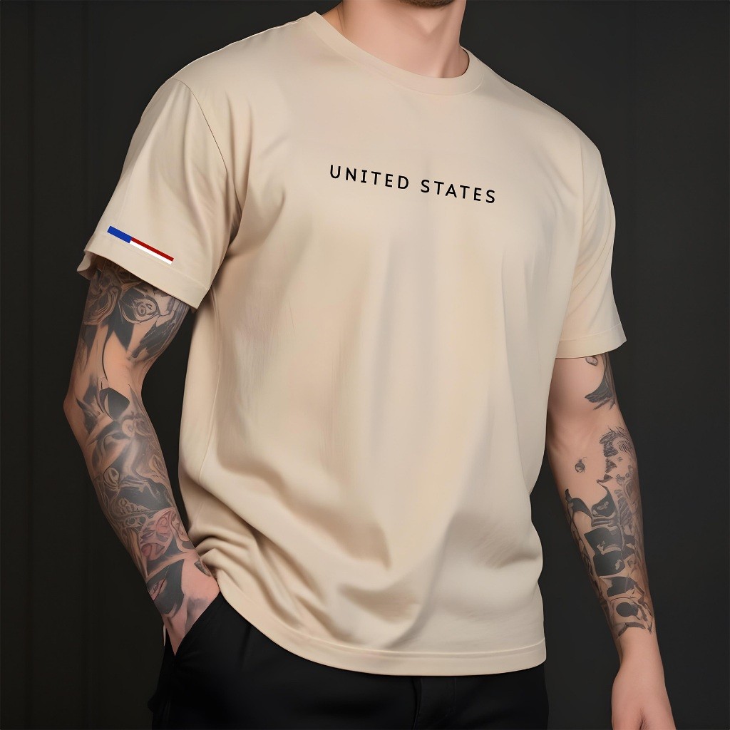 Camiseta Manfinity UNITED STATES Urban Camisa Street Wear Masculina 100% Algodão