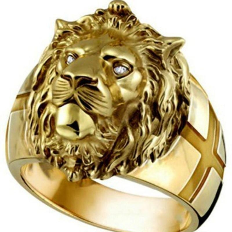 Anel De 1 Peça De Moda Masculina Punk Rock Folheado A Ouro Hip Hop Jóias De Luxo Com Dedo