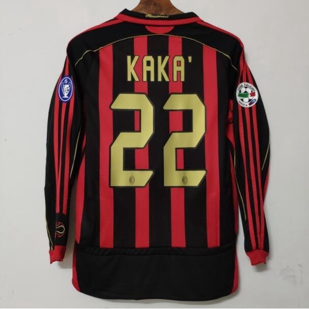 06 07 Retro AC milan ka Camisas De Futebol Para Casa E Fora