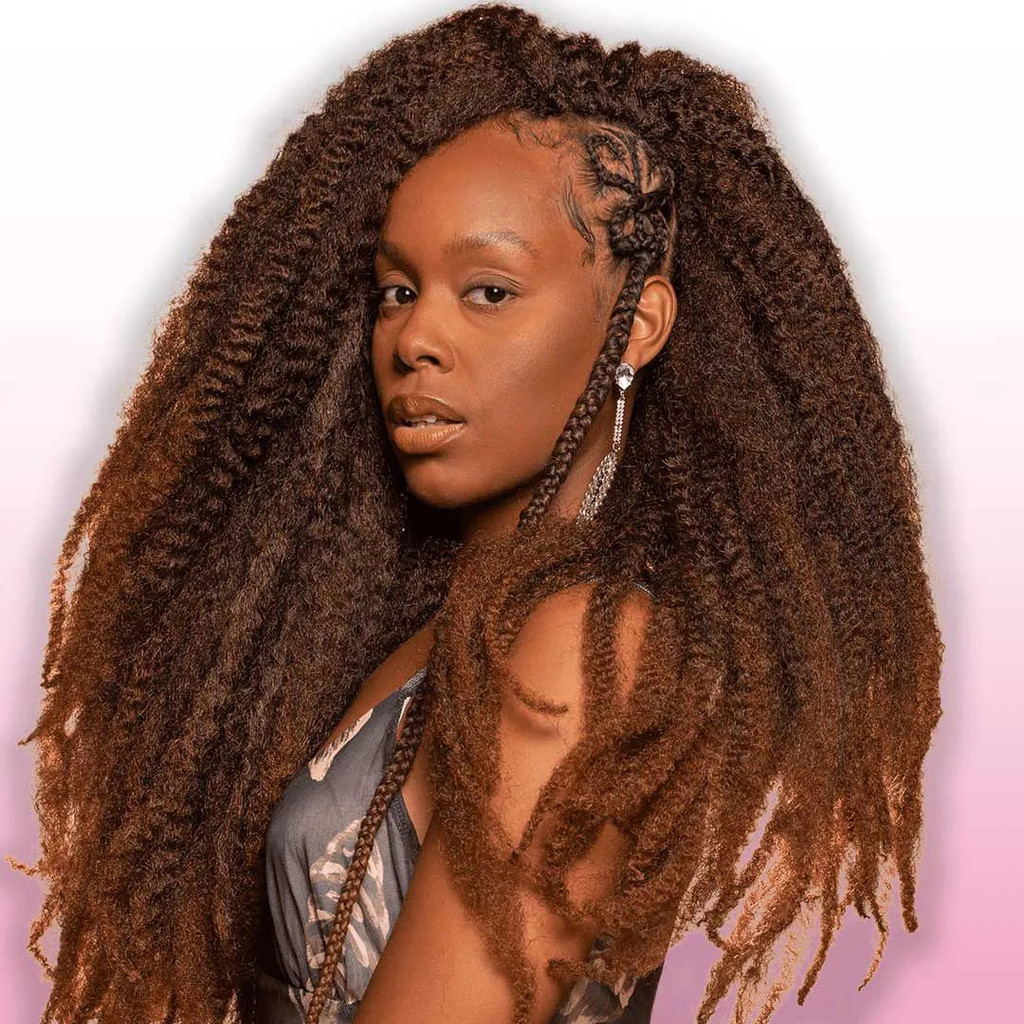 2x Super Kinky fibra sintética Ser Mulher com Método crochet braid