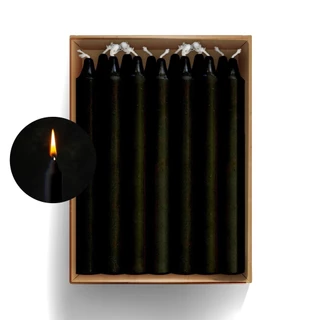 Kit de 100 Velas Preta 18X1,5cm - Queima de 5 horas