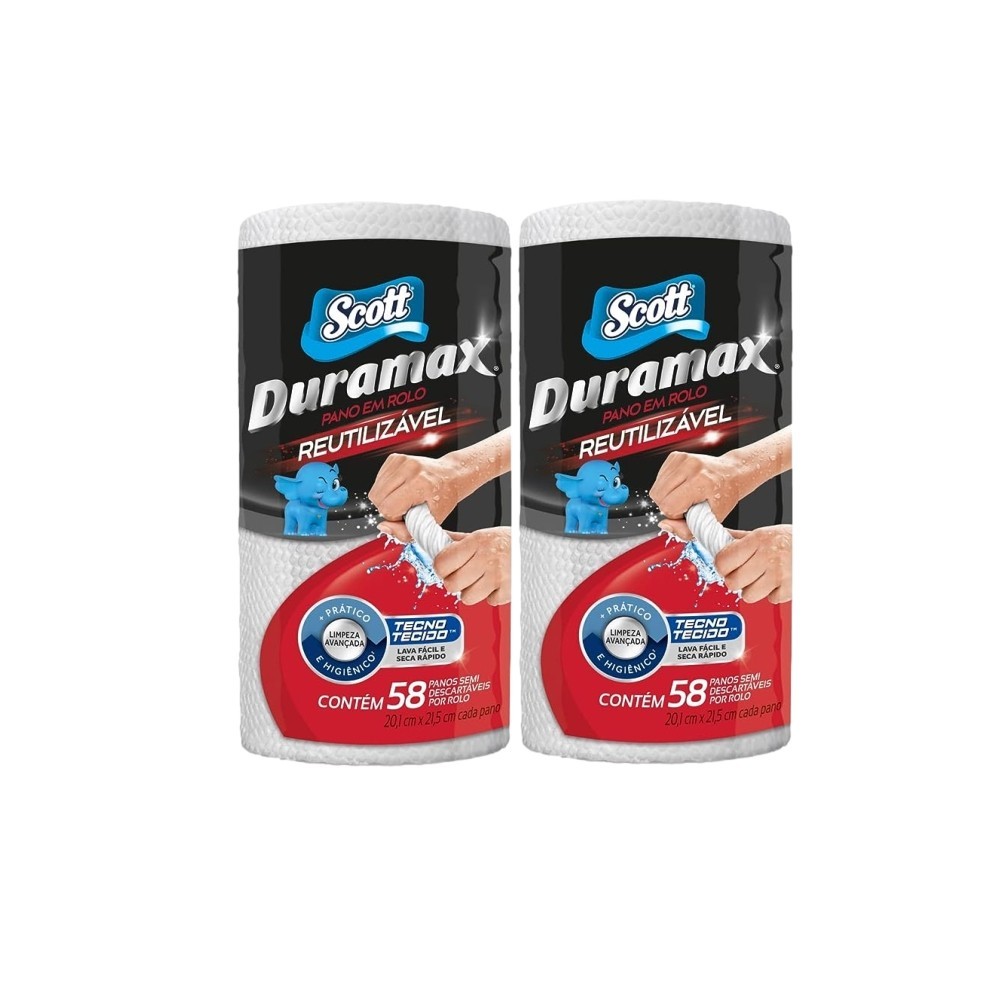 Kit c/ Pano Scott Duramax Rolo Multiuso - 58 Unidades | Shopee Brasil