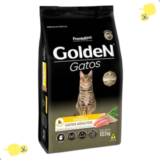 Alimento Golden Gatos Adultos Ração Sabor Frango 10,1kg Saudável Premium Especial Cat