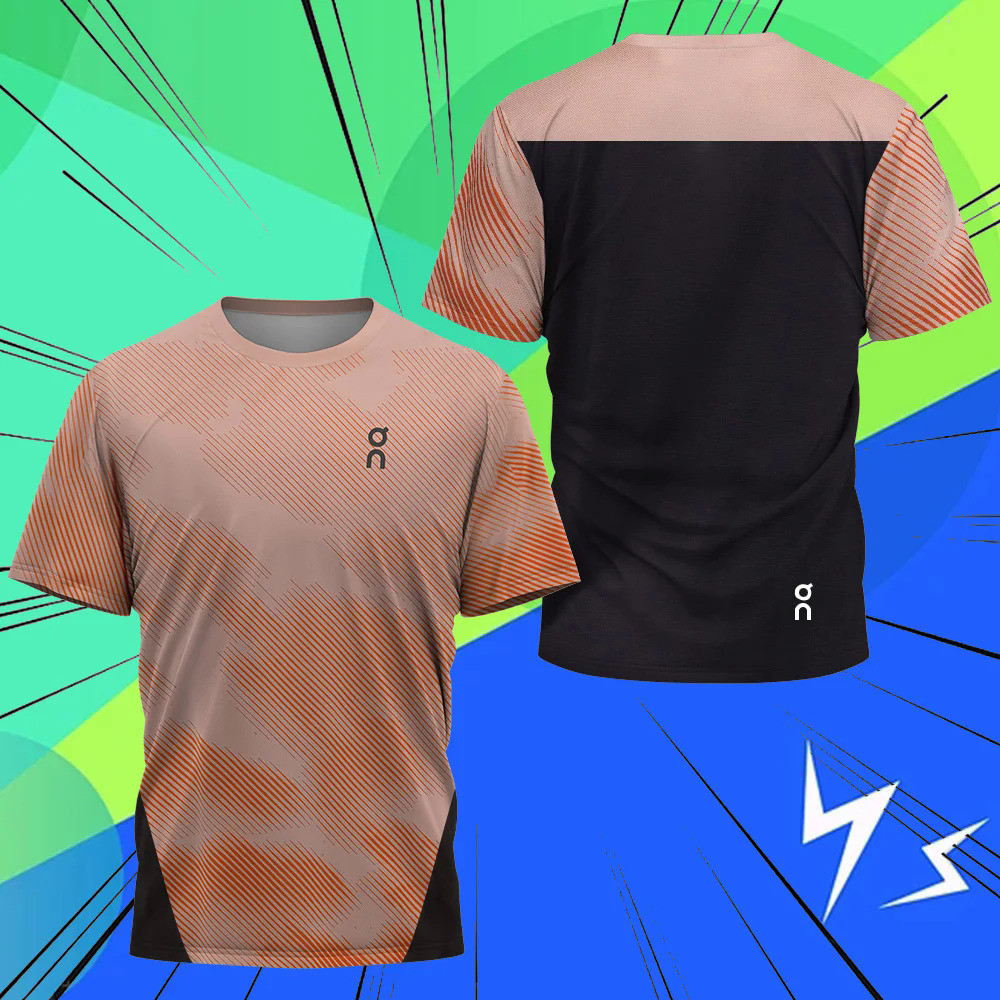 Camiseta Badminton Fitness Masculina Com Listras Biseladas De Corrida Rápida E Seca De Treinamento Do Clube Esportivo
