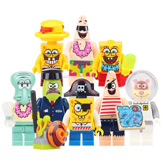 Anime Minifigures SpongeBob Building Block Doll Collection Modelo de Coleção de Bonecas de Aniversário Brinquedo de Presente
