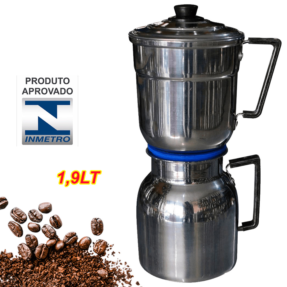 Cafeteira Grande 1,9 Litros Aluminio Polido (produto certifi