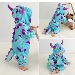 Kigurumi Macacão Para Bebês Recém-Nascidos Monster Sullivan Cosplay Romper Inverno