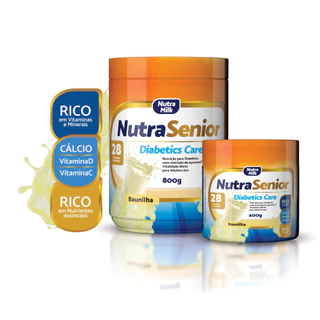 Nutra Senior Adulto 50+ Diabetics Care Complemento Alimentar 400g - 28 Vitaminas e Minerais