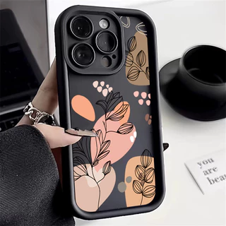 Capa De Telefone Para Plantas Abstratas Samsung Galaxy S24 S23 Ultra S23 FE A54 A34 A14 5G A15 A25 A33 A53 A52 A52S A35 A75 A32 A23 S22 S21 Plus S20 S21 A13 Padrão Da Moda