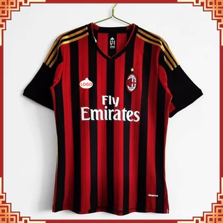 Camisa de time 2013/2014 AC Milan Retro casa Camisa de Futebol dos homens 【Frete grátis】