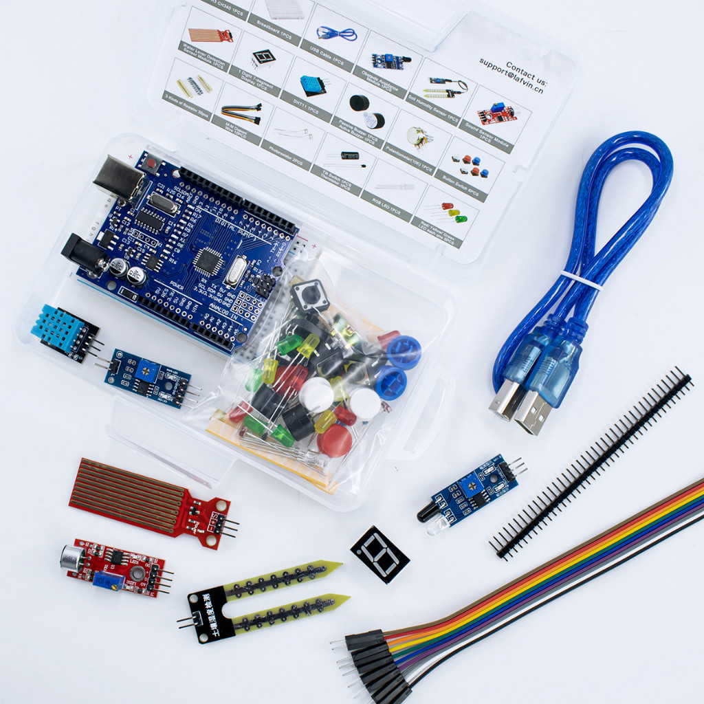 Kit Inicial Básico Para Arduino Uno R3 Com Código Tutorial Placa De ...