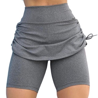 Short Meia Coxa com Saia Repuxado Lateral Fitness Feminino Suplex