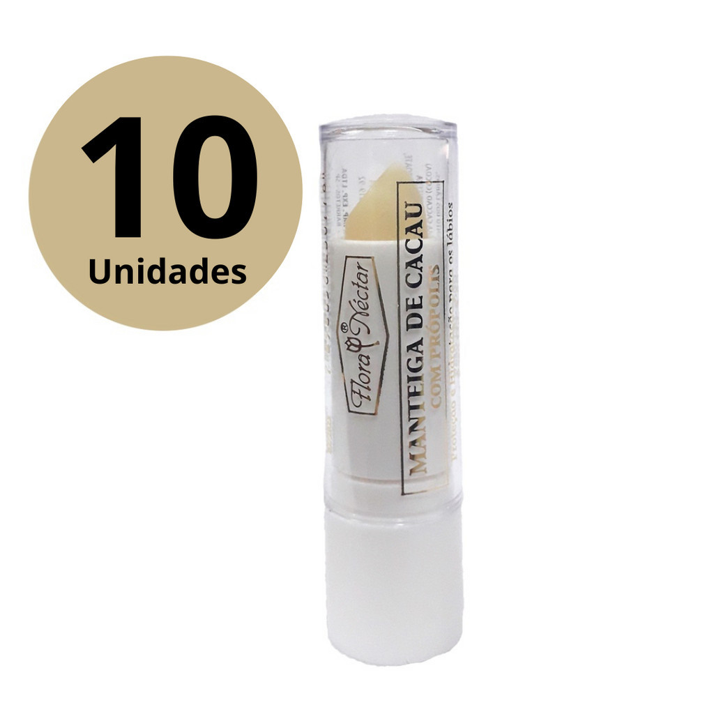 Kit 10 Manteiga De Cacau Com Propolis Flora néctar - Protetor Labial