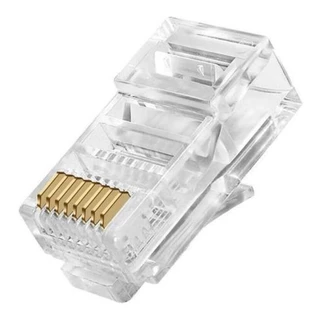 Conector Plug Rj45 25 Unidades Cat6 Banhado Macho Rede