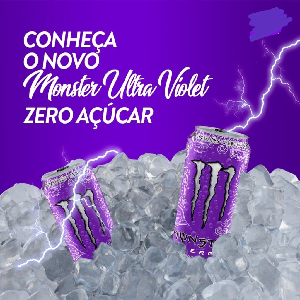 Kit c/12un Energético Monster Energy Ultra Violet Sem Açúcar