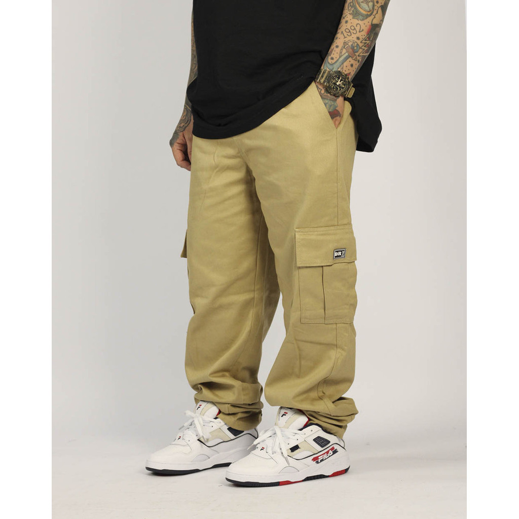 Calça DR7 Street Cargo Logo Classic - Caqui | Shopee Brasil
