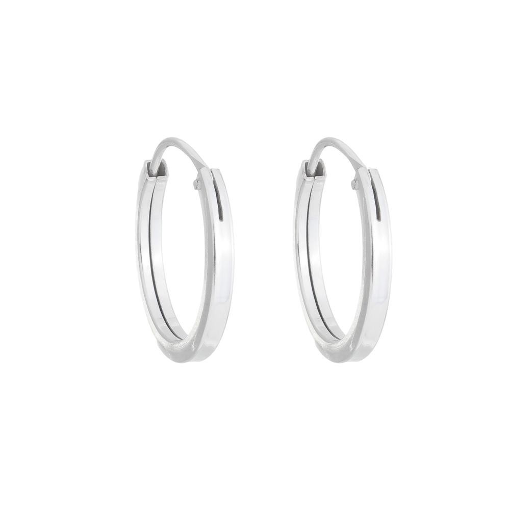 Brinco Argola Masculino E Feminino Fio Grosso 15mm Em Prata 925