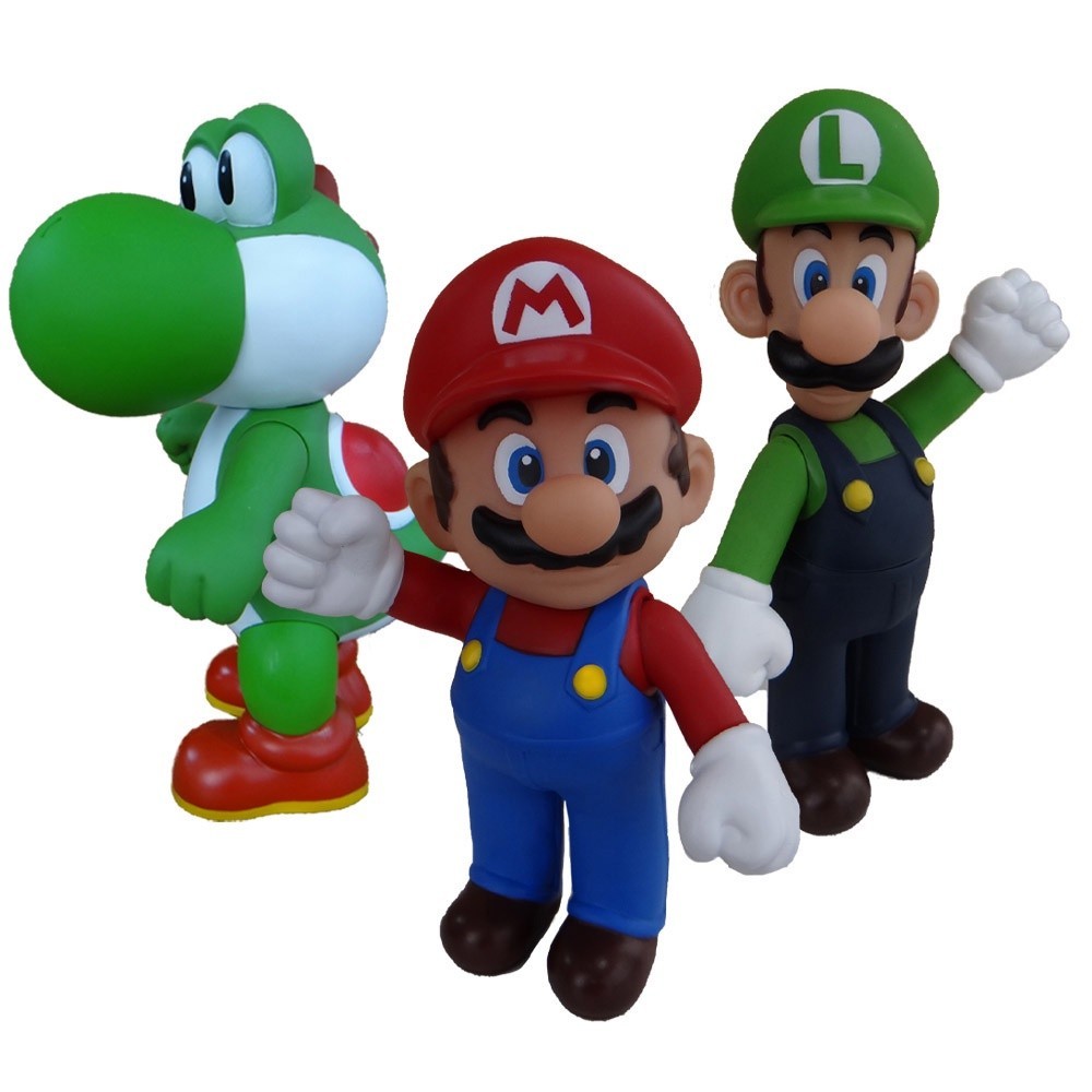 Super Mario, Luigi e Yoshi - kit com 3 bonecos grandes em Oferta na Shopee