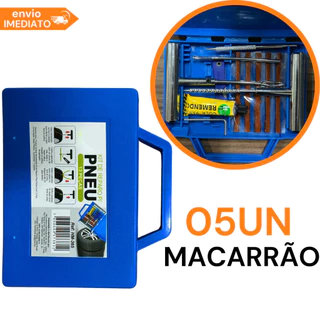 Kit Reparo c/ Maleta e Macarrão Pneu Sem Camara Moto Carro Pneu Furo