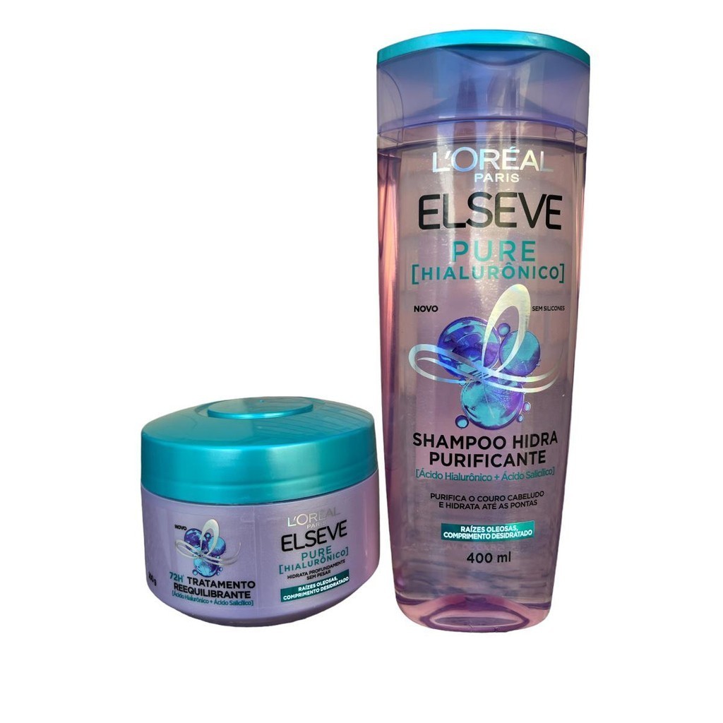 Kit Elseve Loreal Pure Hialurônico Shampoo Mascara | Shopee Brasil