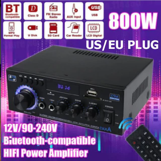 Última Versão 1 SET Receptor De Rádio Estéreo Para Carro Amplificador MP3 Player Com Controle Remoto 800W Home Digital Audio Power Hifi FM Subwoofer De Música Entrada USB SD