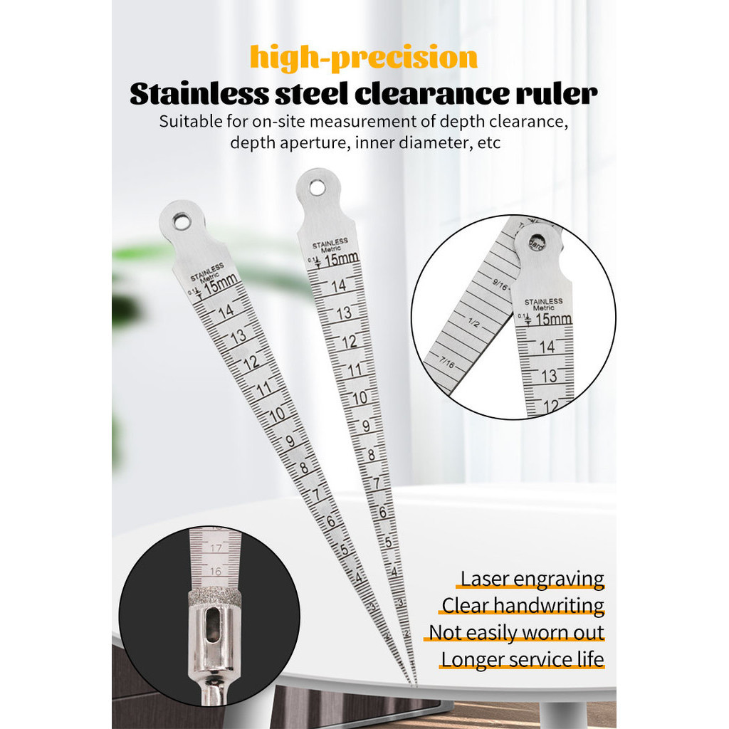 1PC Apalpador De Calibre Cônico De 1-15mm Ferramenta De Medição De Furo De Fenda Em Aço Inoxidável Balança De Abertura De Cunha Lateral Dupla