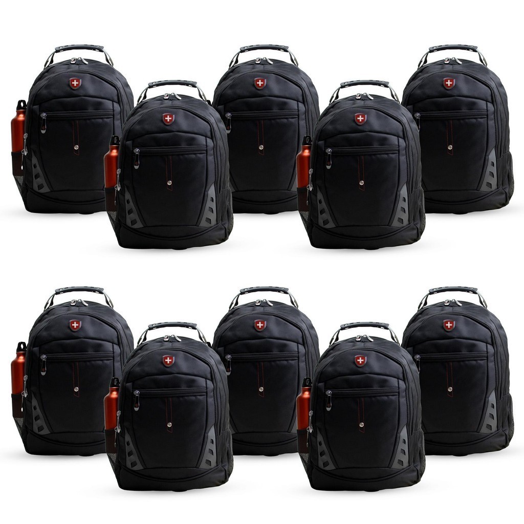 Kit 10 Mochila com Alça de Aço Forte Grande Interlagos Swiss Move