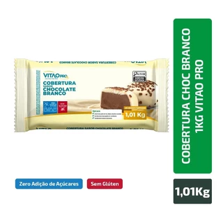 Cobertura Chocolate Zero Branco Barra 1,01kg