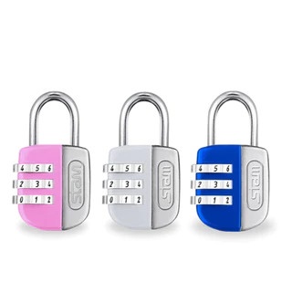 Cadeado Segredo Stam Life Colors 25mm Branco Rosa Azul Mala Mochila Armário Bolsas Segurança Praticidade