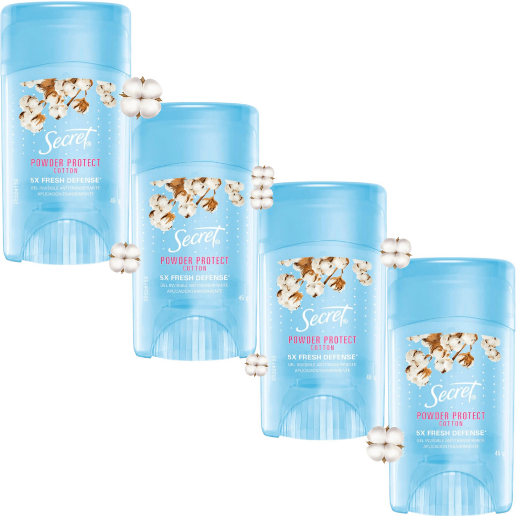 Kit Secret Powder Project Cotton 5x Fresh Defense Gel 45G | Shopee Brasil