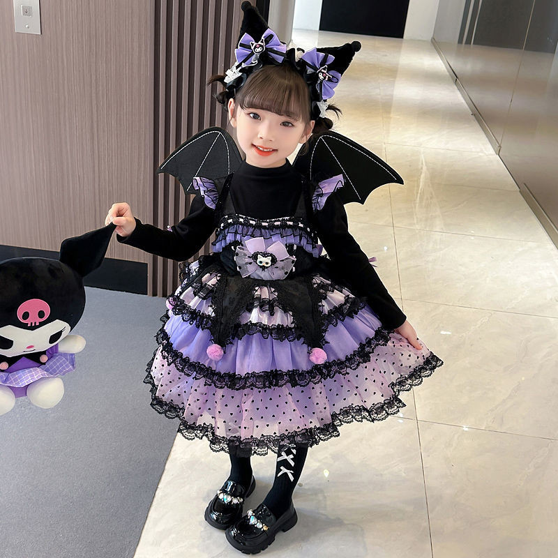 Kuromi lorita dress Deslizamento vestido com camisola das crianças ...