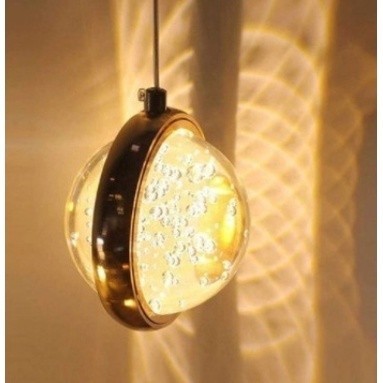 Luminária Pendente Saturno Cristal Bolhas VL-MD508 Bivolt