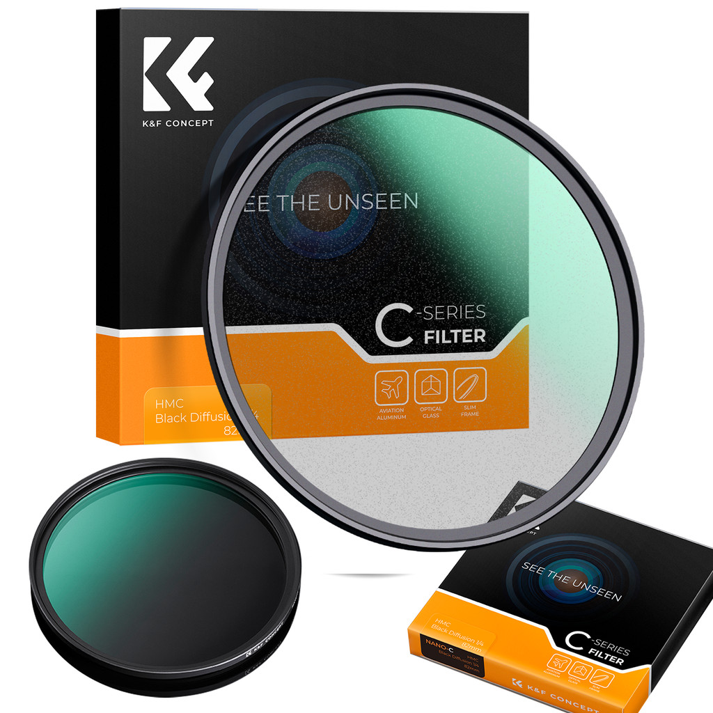 K&F Concept 67mm Clip-on Black Diffusion 1/4 Phone Camera Lens Filter