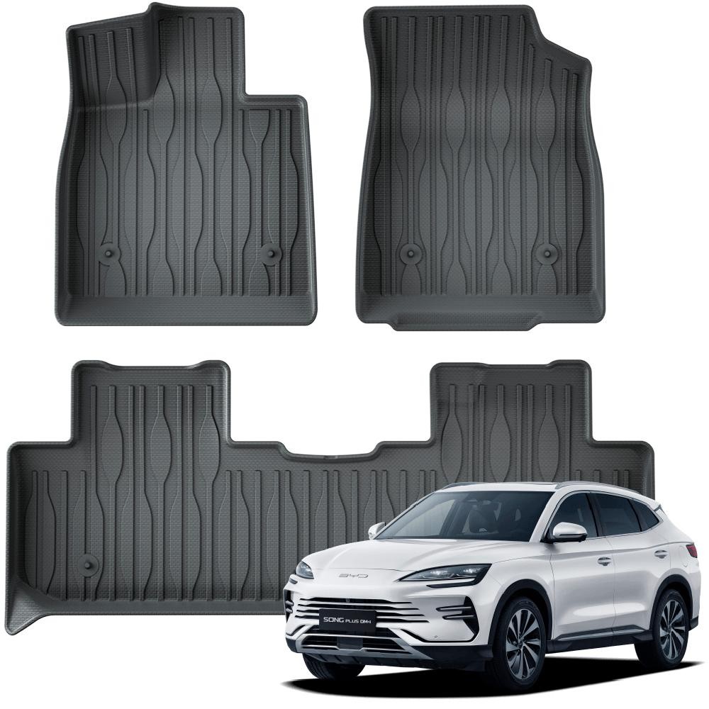 Tapete automotivo bandeja de borracha para BYD Song Plus Conjunto com 3 peças Ekap