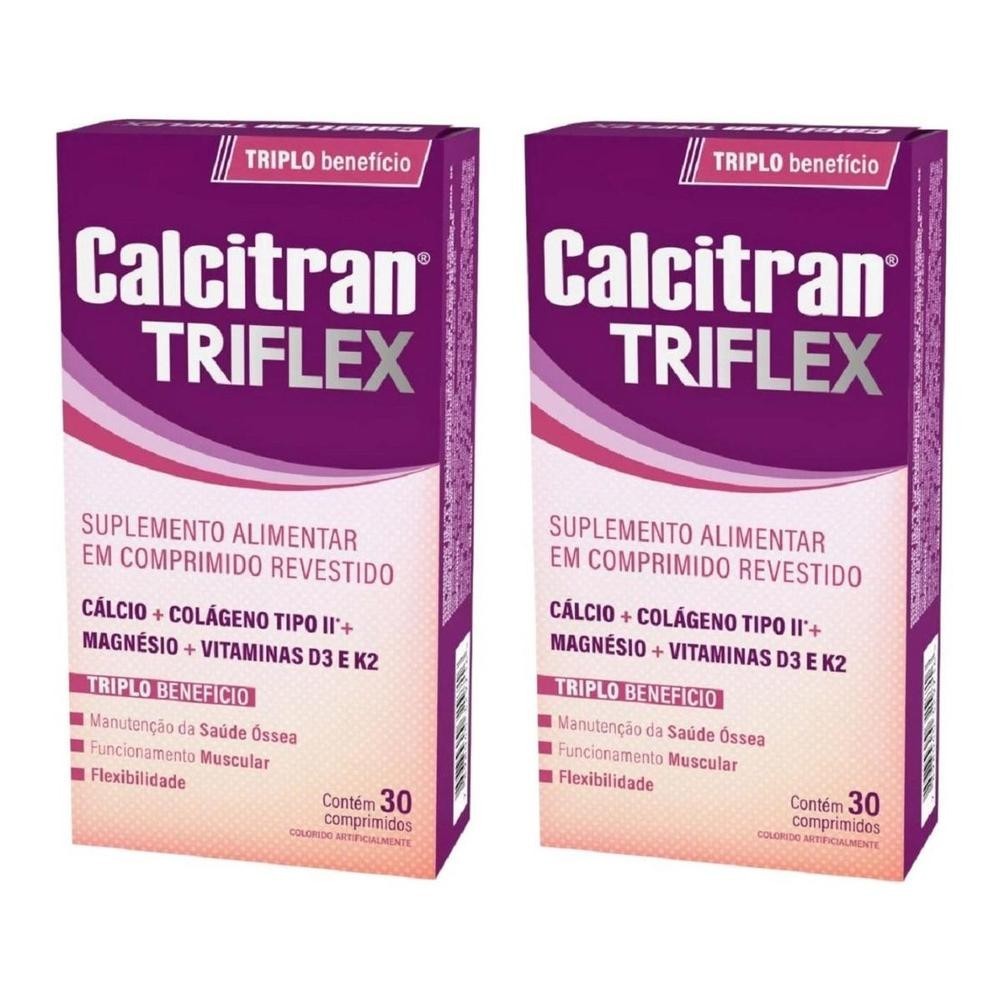 Kit 2 Calcitran Triflex triplo beneficio 30 Comprimidos | Shopee Brasil