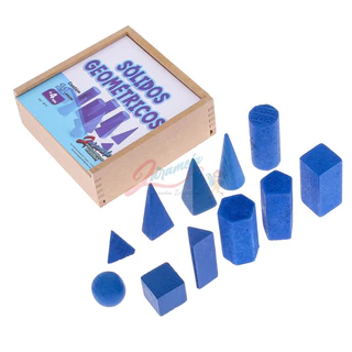 Brinquedo Pedagógico Sólidos Geométricos Com 11 Peças em MDF