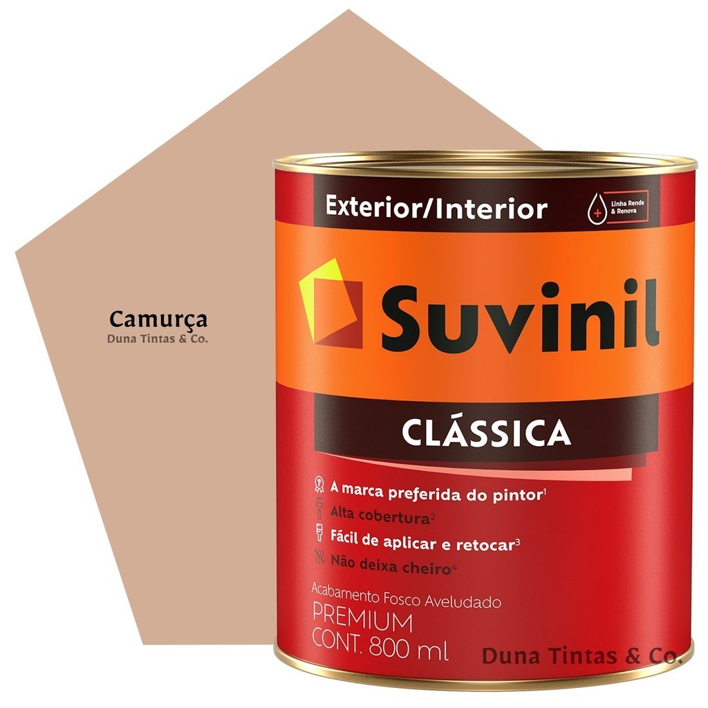 Tinta Suvinil Clássica Paredes e Tetos 800ml Camurça | Shopee Brasil