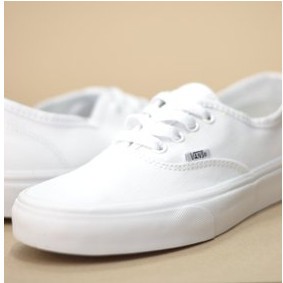 Vans authentic hot sale branco couro