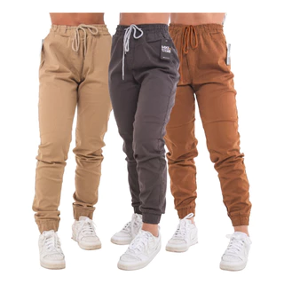 Kit 5 Calças Jogger Jeans Feminina Com Elástico Confortável