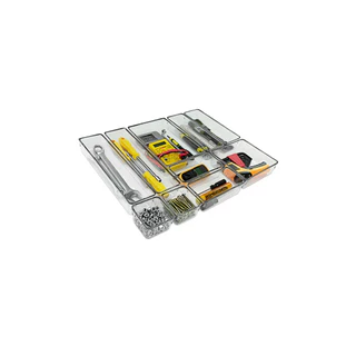 kit 10 Organizador modular multiuso Transp maquiagem, gaveta, geladeira