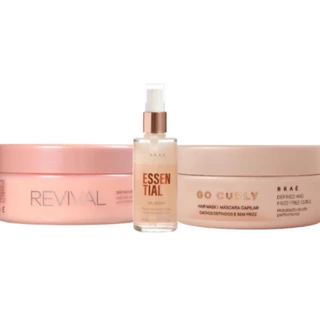 Braé Kit Mascara Revival Go Curly Oil Blend Trio (3 Produtos)
