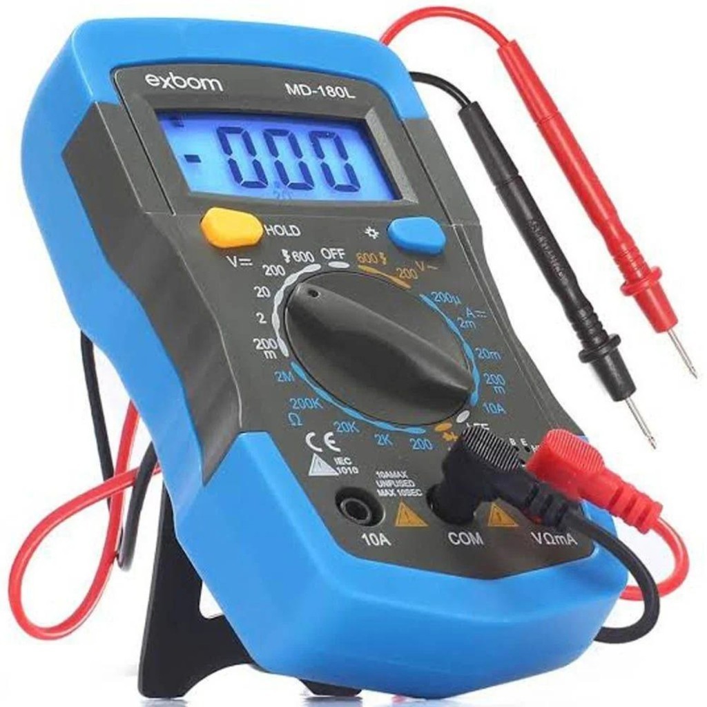 Multímetro Profissional digital com 3 dígitos painel Iluminado bateria incluso