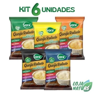 KIT 6 Queijo Ralado Sem Glúten Vegano 50g - SORA