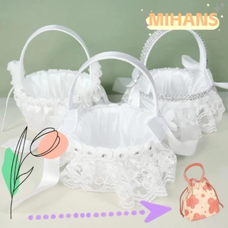 MIHAN 2pcs Cesta De Flores Vintage Decorações Mesa De Fornecimento De Casamento Rústica Cerimônia