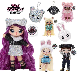 Na Na Surpresa Glam Série 2-em-1 Moda Algodão Boneca Metálico Teddy Bear Bolsa Boneca Da Família de Menina Brinquedos WGXS